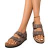 Zapatos Birkenstock de Suela Gruesa de Doble Hebilla para Mujer Verano Nuevo Cruzados con Hebilla Trasera Zapatos Romanos Retro Sandalias Birkenstock