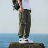 Macacão masculino solto retrô perna casual calças esportivas 2024 moda marca design all-match calças verão leve
