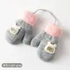 Luvas Infantis Outono Inverno Camada Dupla Mais Veludo Espessas Quentes Fofas Desenho Animado 1-3 Anos Mittens Luvas para Bebê