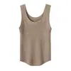 Nova Camisola de Tricô de Caxemira Outono/Inverno 2026 para Mulheres, Regata sem Mangas com Decote U, Camisa Base Confortável e Amiga da Pele para Mulheres