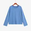 Blusa de tricô simples de cor sólida para mulheres plus size, coleção de inverno 2026, camada base versátil de gola redonda para mulheres curvilíneas, blusa feminina 25328