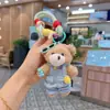 Mono de Sol a la Moda Llavero de Peluche de Oso para Coche Decoración de Bolsa de Muñeca Linda de Dibujos Animados Colgante
