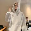 Moletom com Capuz Masculino Primavera e Outono Novo Retro Americano High Street Oversize Hoodie Pesado Jaqueta Solta Bonita