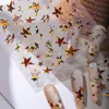 Cyansea Hot Stamping Estrela Iridescente Adesivos de Unha Nova Estrela Simples Oca de Cinco Pontas Decoração de Unha Atacado