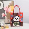 Bolsa de fieltro Panda Huahua con estampado de dibujos animados, Bolsa de mano de fieltro, Bolsa de regalo de tela de fieltro para llevar en la mano, Logo personalizado