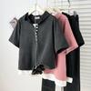 2025 Verano Talla Grande Temperamento Casual Falso Dos Piezas con Capucha Manga Corta 100kg Gordo mm Más Fácil para Combinar Sudadera con Capucha 6530