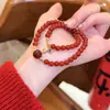 Nuevo Pulsera de Ágata Roja con Cuentas Estilo Chino, Tendencia Nacional Retro, Pulsera Versátil, Lujo Ligero, Sensación de Alta Gama, Joyería al por Mayor