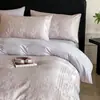 Algodão lavado à água jacquard tridimensional luxo leve alta qualidade conjunto de quatro peças capa de edredom lençol de cama algodão puro alta qualidade