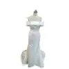 Vestido de Novia Satinado Minimalista Cruzado de Hombro Caído Satinado Cola de Sirena Personalizada Vestido de Novia Fábrica de Vestidos de Novia de Comercio Exterior