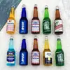 Simulación DIY Botella de Vino Mini Accesorios de Joyería de Resina Cerveza Botella Pequeña Llavero Colgante Collar Pendientes Colgante
