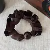 Estilo Francés de Alta Gama Borde de Piel Suave Encaje de Moda Anillo de Intestino Pequeño Moño Bajo Elegante Goma para el Cabello