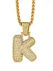 Amazon Transfronterizo Nuevo Collar con Colgante de 26 Letras Estilo Hip-Hop Moda Personalidad Cadena para Clavícula de Hombre Accesorio para Fiesta