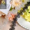 Lentejuelas Negras Bordado Encaje Poliéster Soluble en Agua Código de Barras Flor Blanca Accesorios de Boda Hecho a Mano DIY Listo para Enviar 3cm