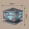 Faro de Pilar de Aluminio Fundido Estilo Europeo con Ventana de Manzana, Diseño de Red de Pescado y Flor, Iluminación LED para Jardín y Paisajismo Exterior