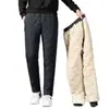 Pantalones de algodón para hombre, talla grande, cortavientos e impermeables para invierno, forrados de forro polar de borrego, adecuados para deportes al aire libre y uso casual, venta al por mayor