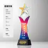 Personalización de Trofeo de Cristal Creativo Madera Maciza Competencia Infantil Medalla de Honor Ceremonia de Premiación de Empleados de Empresa