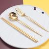 Venta al por mayor de fábrica portátil portugués de acero inoxidable cuchara tenedor juego de palillos moda japonesa y coreana portátil logo