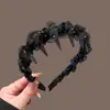 Diadema Negra Antideslizante con Dientes para Mujer, Pasador Especial para Lavarse la Cara, Nuevo Estilo 2026, Diadema para Lavar y Recoger el Cabello, Cinta para la Cabeza