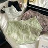 Ropa Interior Sexy de Encaje Francés Transparente con Aberturas para Mujer Ropa Interior para Mujer de Satén con Empalmes de Tiro Medio Tipo Triángulo Absorbente de Humedad Transpirable Entrepierna