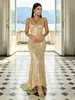 Vestido de malha com lantejoulas e strass, decote V, customizado 2026 Europeu e Americano, elegante vestido de noite bodycon que afina a cintura