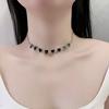 Cadena para clavícula de amor pequeña color negro aceitoso dulce y fresca, diseño de nicho femenino, alto sentido, estilo frío, temperamento, collar versátil