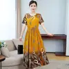 2026 Nuevo Vestido de Playa de Algodón y Seda de Alta Gama para Verano, Elegante Vestido para Mamá, Algodón Artificial Estilo Étnico de Yunnan Vestido Largo