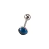 Anillo para la lengua de acero inoxidable con rosca externa, con diseño de chica sexy caliente, con gota de aceite y estrella brillante, con piedra natural, para cruzar fronteras, Flash Sexy