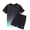 Nova Camiseta Esportiva Slim Fit Cor Gradiente Secagem Rápida Esportiva Masculina Manga Curta Seda Gelo Esportiva Casual Meia Manga