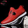 Zapatos de Golf para Hombre para Exterior Nuevos Impermeables y Resistentes a la Abrasión Zapatos Deportivos Porosos Transpirables Antideslizantes con Hebilla Giratoria
