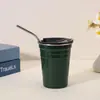 Copo de Água de Aço Inoxidável 304 para Exterior Abertura com Borda Enrolada Estilo Ins Copo de Café e Bebida Fria 500ml Espessado Estilo Camping Copo de Cerveja