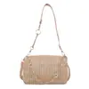 2025 Bolso de Paja con Cadena Nuevo Bolso Tejido de Hombro Bolso Pequeño Casual tipo Almohada Bolso Cruzado Casual Bolso de Playa