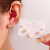 Pendientes de plata de ley S925 con diseño de nicho avanzado y combinación de piedras de ojo de gato geométricas pequeñas, sencillos y exquisitos.
