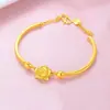 Pulsera de cuentas de oro de Vietnam y rosa chapada en oro Bianhua moda simple para mujer regalo para novia lote