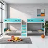 Cama Elevada para Adultos Engrosada Cama de Hierro para Escritorio de Arriba Cama de Hierro para Dormitorio de Estudiantes Empleados Cama con Estructura de Hierro Cama Elevada/Bajada Doble Escalera para Apartamento Escolar