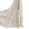 Novo Vestido de Renda Estilo Sudeste Asiático Transfronteiriço Estilo Francês Delicado para Mulheres com Mangas Bufantes, Ajuste na Cintura, Vestido Longo Emagrecedor