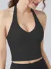 Top Colete Esportivo Feminino de Alta Sustentação para Corrida, Fitness e Yoga - Estilo Europeu e Americano, com Gola Halter, à Prova de Choque, Estilo Camiseta