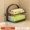 Artefatos de Armazenamento de Cozinha Sacola para Hortifrúti Rack de Armazenamento Cobertura de Filme Plástico Caixa de Armazenamento Prateleira para Condimentos de Armário