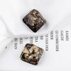 Resina retro japonesa cuadrada cóncava-convexa de onda de agua parche para aretes de media píldora DIY material para accesorios de joyería hechos a mano
