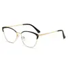 Gafas de Metal para Mujer con Ojo de Gato Espejo Plano Celebridad de Internet Cara Lisa Para la Calle Pequeñas Anti Luz Azul Miopía Se Pueden Equipar con Graduación