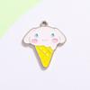 Colgante de Accesorio Conejo de Helado, Colgante Pequeño Perro Canela, Accesorios de Aleación de Esmalte de Dibujos Animados, Pulsera DIY, Collar, Ropa