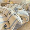 Juego de cuatro piezas de terciopelo de leche de invierno, cama engrosada, otoño e invierno, sábanas ajustables, funda nórdica con forro polar, terciopelo coral, cama de dormitorio, sábanas, juego de tres piezas