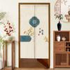 Cortina de Puerta con Temática de Caqui Estilo Chino Nuevo, Cortina Divisoria para Entrada del Hogar, Baño y Cocina, Media Cortina sin Taladro