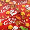 Véspera de Natal Papel de Presente Festivo Papel de Presente Vermelho e Verde Saco de Embalagem Flor Papel para Capa de Livro Veado de Natal Árvore Meias