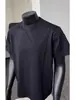 Camiseta de Manga Corta para Hombre de Verano, Protección Solar, Gris Oscuro, Sensación de Hielo, Secado Rápido, Hombro Normal, Corte Ajustado, Estilo Americano, Peso Pesado, Deporte, Fitness, Media Manga