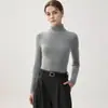 Suéter de una sola pieza 100% cachemira pura para mujer, camiseta base ajustada de cuello alto, nuevo suéter de punto ajustado para invierno 2026