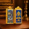 Pendente 3D Cultural Criativo Xizang Cervo Duplo 4x2 Amarelo da Riqueza Pintado à Mão Tradicional e Buda da Medicina Tara Verde