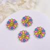 Processo de impressão em acrílico de 30mm face sorridente flor acessórios para capa de celular chaveiro fabricantes DIY podem padrão