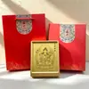 Estatueta de Buda de Ouro Puro 999 para o Ano de Nascimento, Estátua de Buda das Oito Divindades Guardiãs com Moldura de Folha de Ouro, Presente de Negócios para Idosos, Oração por Bênçãos