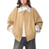 Comercio Transfronterizo Principios de Otoño Estilo Normcore para el Trabajo Silueta Original Diseño de Empalme Rayado Chaqueta Corta de Piloto
