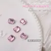Arte de Uñas Punta Inferior Corazón Torcido Joyería de Diamantes Super Brillante Lujo Cristal Corazón de Melocotón Hacha Diamante Grande Rosa Decoración de Uñas Diamante de Amor